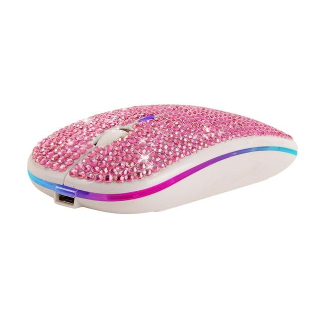 Ratón Inalámbrico Bluetooth 5.2 y 2.4G Recargable Portátil 3 DPI Ajustables para Rosa