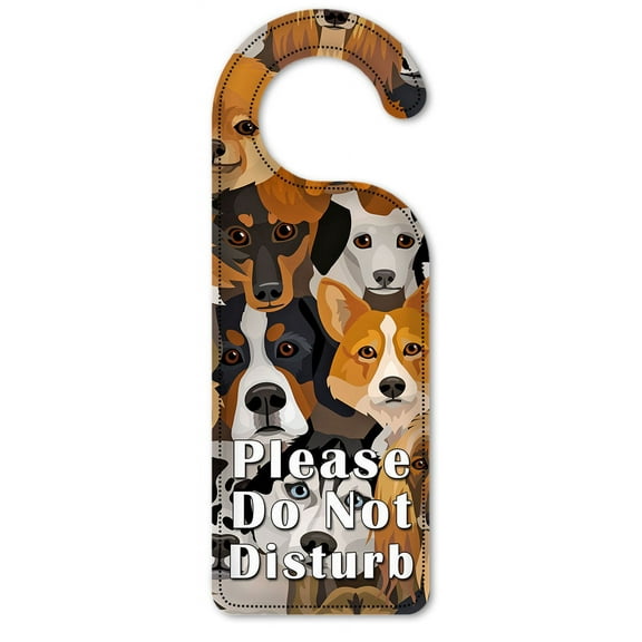 Do Not Disturb Door Knob Hanger Sign - Just Dogs