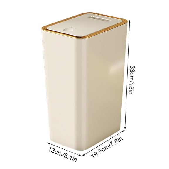 Rkxzt Garbage Can Bathroom Trash Can with Press Lid Plastic Wastebasket for Toilet Office Bedroom 4.5 Gallon Home Storage|Plastic,Beige