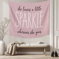 thumbnail image 5 of Pink Tapestry for Bedroom Wall Hanging Tapestry, She Leaves A Little SPARKLE Wherever She Goes Ceiling Backdrop Tapestries Poster Blanket Wall Decor for Teens Room Living Room Dorm 39" x 59", 5 of 8