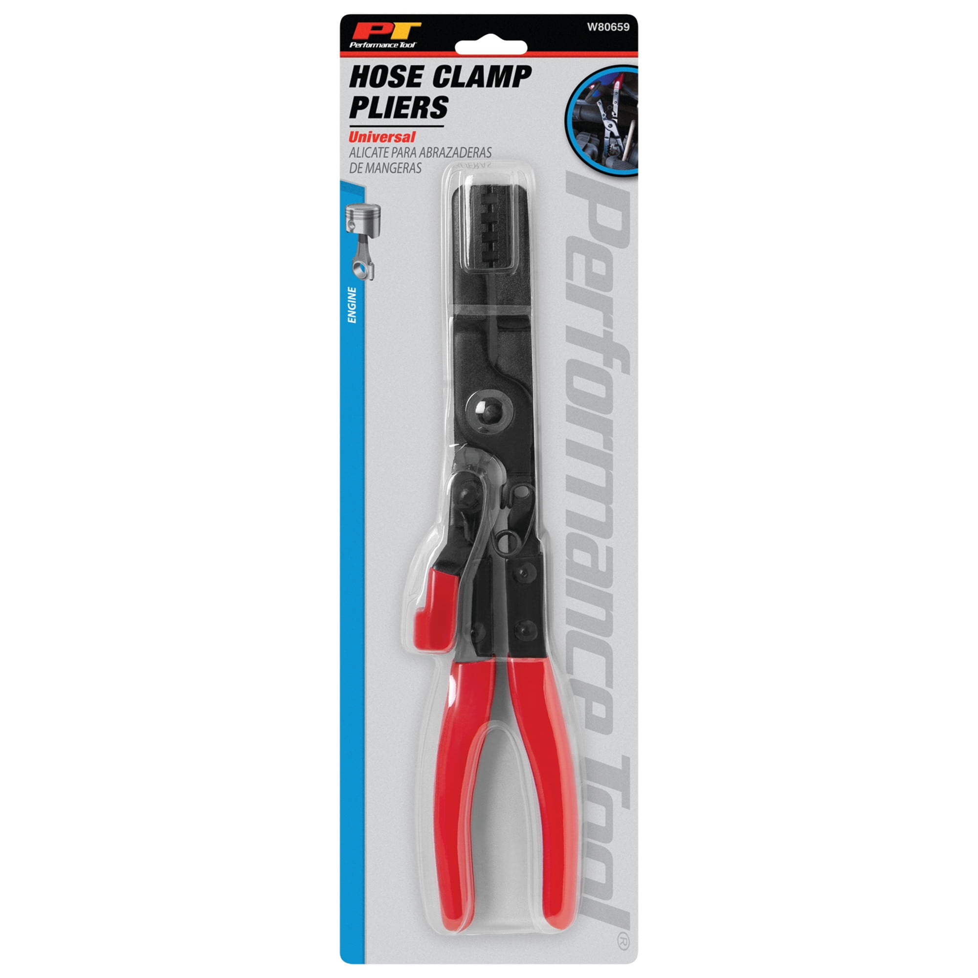 Performance Tool W80659 Multi-Angle Hose Clamp Plier for Hard-to-Reach Clamps with Quick Position Locking Mechanism and Steel Construction