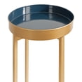 thumbnail image 4 of Kate and Laurel Celia Modern Round Side Table, Set of 2, Navy Blue and Gold, Metal End Tables, 4 of 9