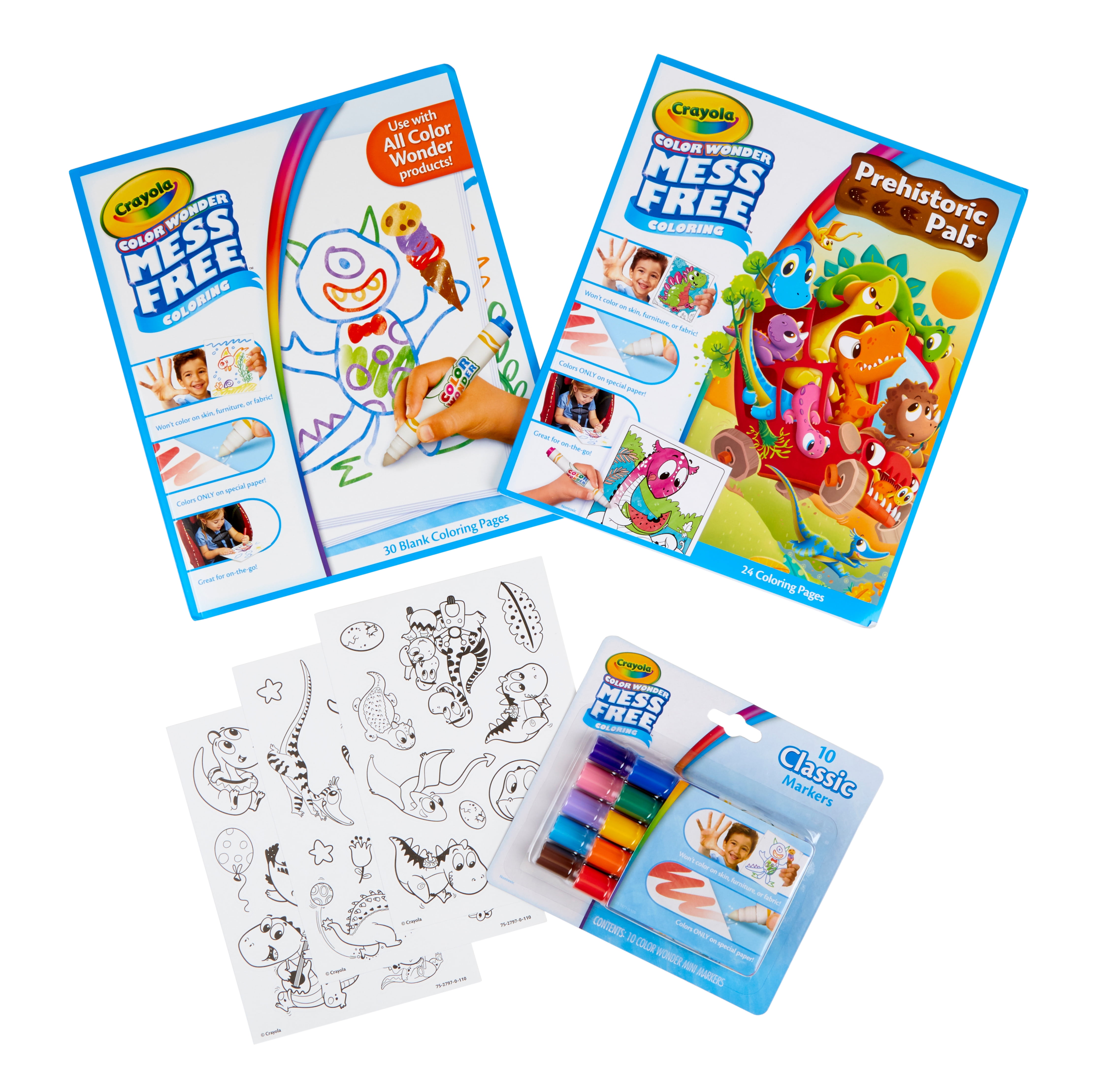 Travel Coloring Kit for Kids, No Mess Dinosaur Coloring Set with
