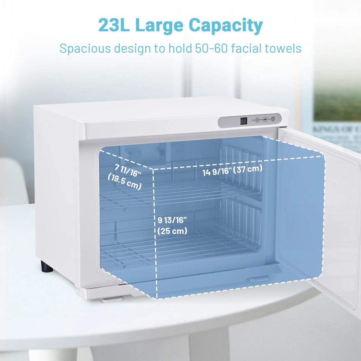 Yescom 23L Professional 2-in-1 Hot Towel Warmer & UV Sterilizer Cabinet with Dual Racks and Removable Drip Tray for Spas, Salons, and Home Use. White