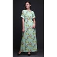 thumbnail image 4 of Bimba Rayon Bulbul Bird Printed Womens Long MaxiDressGown With Side Slit-XXX-Large, 4 of 6