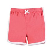 Hudson Baby Girl Shorts Bottoms 4-Pack, Coral, 0-3 Months