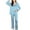 Sky Blue, variant on FRSASU Women Pants Home Wear Pajamas Women Pants Two-Piece Suit Long Sleeve Pants Pajama Set Homewear White 10(XL)