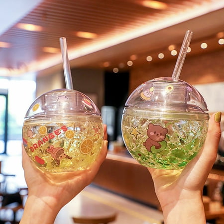 

Bluelans Earth Shape Cup Creative Fashion Reusable Spherical Cold Drink Plastic Cup Tea Mug for Summer
