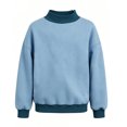 thumbnail image 3 of Resicozy Girls Mock Neck Sweatshirt Oversized Fleece Lined Fashion Solid Color Pullover Top 2026 2-13 Years Blue 120, 3 of 5