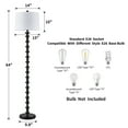 thumbnail image 4 of KAWOTI Classic Bronze Floor Lamp Resin Standing Lamp with White Linen Drum Shade, 4 of 8