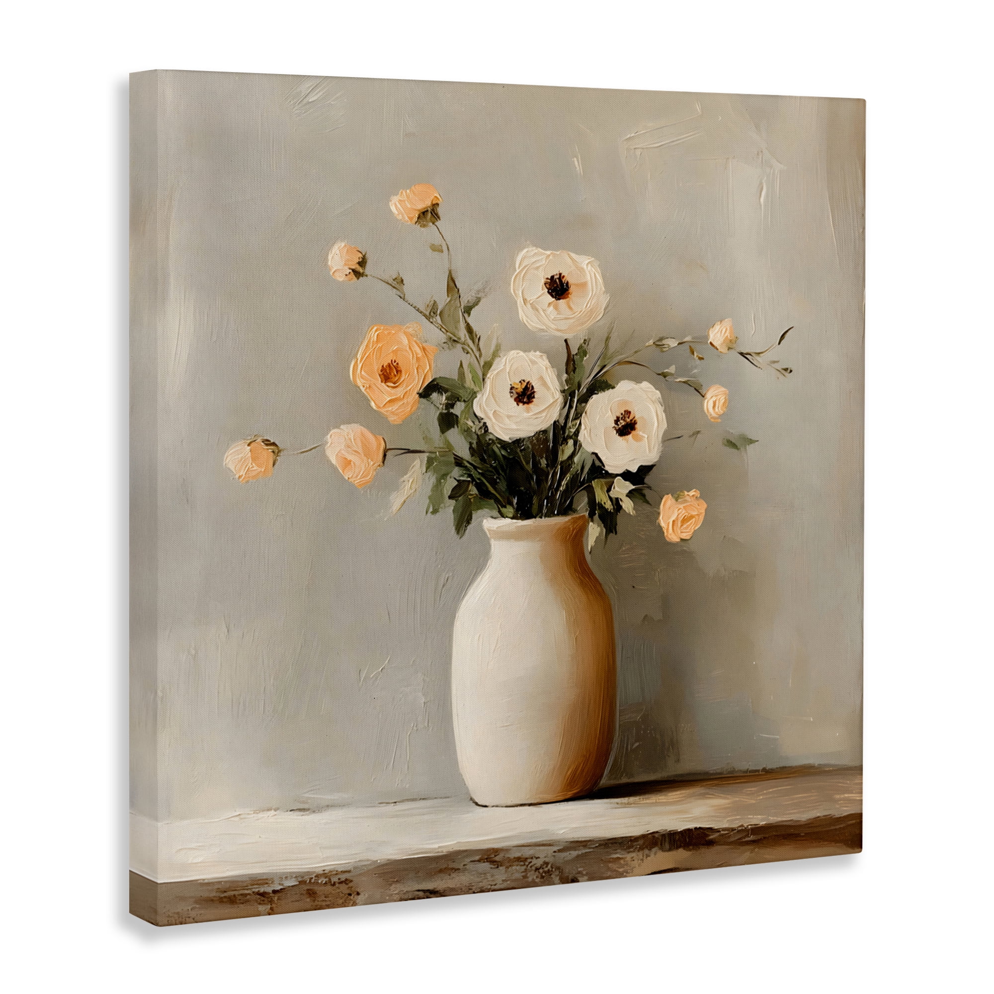 Stupell Industries Simple Floral Vase in Pastels Canvas Wall Art, design by Creative Studio