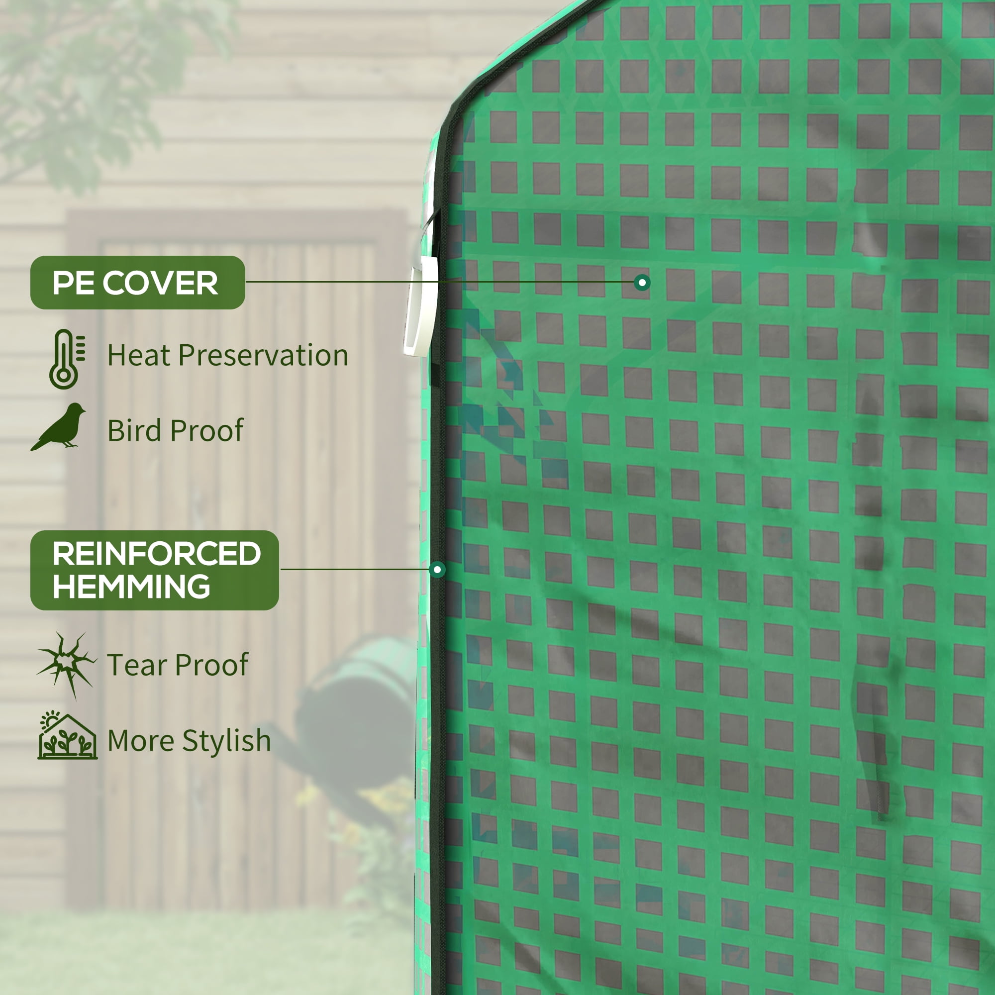 Outsunny 2 Greenhouse 01-0472 Replacement Covers, 55x56.25", Green & White