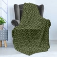 thumbnail image 4 of Floral Soft Flannel Fleece Throw Blanket, Cactus with Flower and Skull Plantation Unique, Cozy Plush for Indoor and Outdoor Use, 60" x 80", Evergreen Sage Green, by Ambesonne, 4 of 5