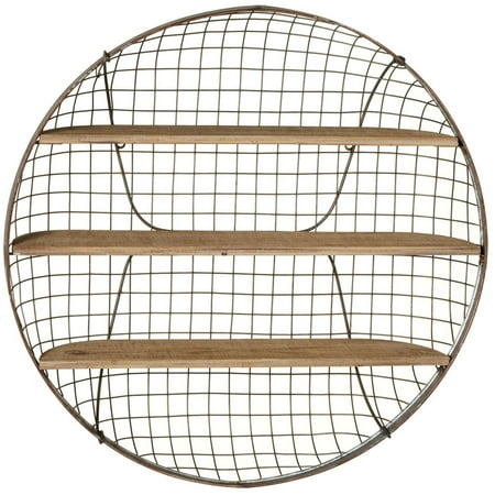 30 Country Rustic Round En Wire Basket Honey Brown Petite Wall 30 Country Rustic Round En Wire Basket Honey Brown Petite Wall Shelf