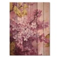 thumbnail image 3 of Designart "Blossoming Aromas Pink and Gold Lilacs" Floral Print on Natural Pine Wood, 3 of 5