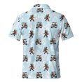 thumbnail image 4 of Funny Golf Shirts for Men Casual Short Sleeve Print Polo Shirt Light Blue L, 4 of 5