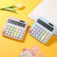 thumbnail image 6 of FFENYAN Colorful Calculator Mechanical Calculator Cute Calculator 12 Digit Display Calculator For Daily And Basic Office Vintage Typewriter Style Solar Powered Battery Powered Calculator, 6 of 7