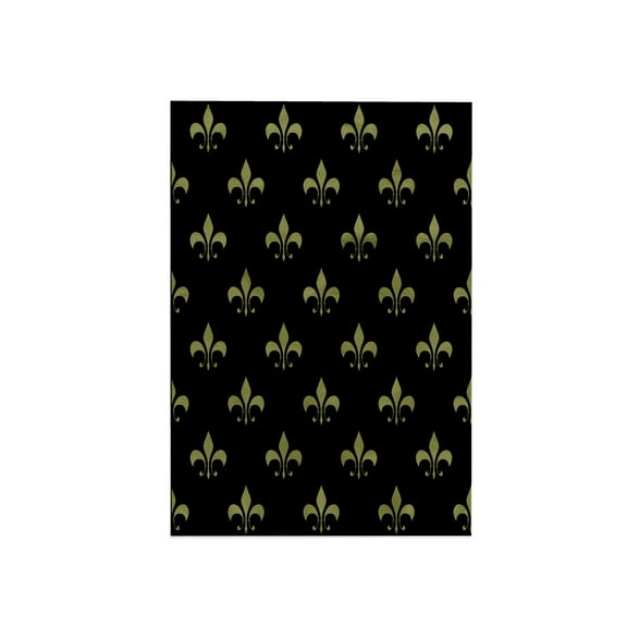 3dRose, Gold Fleur de lis on a black background Christian Saints symbol, 15x22 Hand Towel