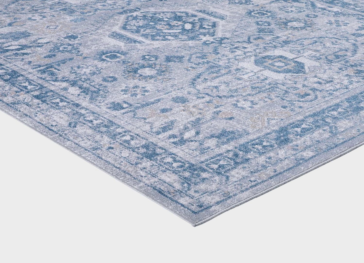 Rug Ease Abril Grey and Blue Area Rug