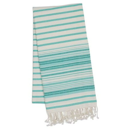 Design Imports Aqua Mint Stripe Fouta Towel