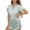 Green women striped pajama set a1, variant on Cagogo Women's 2 Piece Pajama Set Short Sleeve Top and Shorts Striped Casual Loungewear Collared Shirt Matching Lounge Sets Sleepwear for Women, Blue 2XL