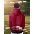 thumbnail image 3 of Men's Athletic Team Style Hoodie Double-faced knit pullover hoodie Soft and comfortable 100% polyester fabric Stylish casual sports top/sweatshirt, 3 of 6