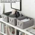 thumbnail image 6 of KEINXS Grey Basket Storage Baskets Fabric Baskets Rectangular Storage Bins Decorative Baskets Canvas Storage Basket for Empty Gifts  Basket Storage for Nursery, 6 of 11