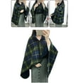 thumbnail image 2 of Plaid Shawl Blanket, Fleece Wearable Blanket,Comfy Plaid Shawl,Soft Warm Wrap Shawl Poncho Throw with Buttons, Casual Home Office Chair Lap Sofa Bed Travel Cape Cover, Gift for Women, 135*80CM, 2 of 3
