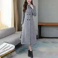 thumbnail image 6 of Women's Shawl Collar Work Double Maxi Long Wool Coat Thin Wool Hiking Winter Jackets Retro Wool Coat Mid Length Dress Coats for Women 3 Thick Wool Coats for Women Winter Jacket for Women Wool Size 3, 6 of 6