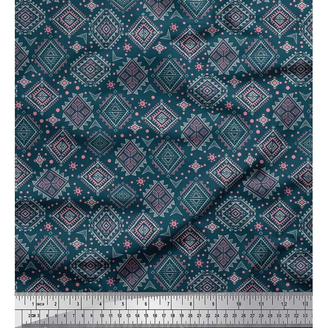 Soimoi Cotton Voile Fabric Aztec Southwestern Print Fabric by Yard 56 Inch Wide