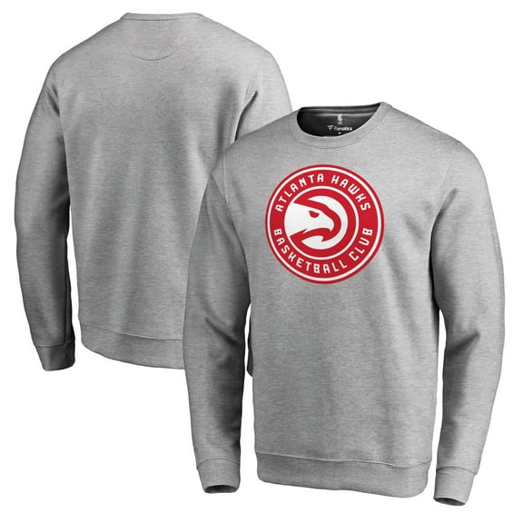 Men's Heathered Gray Atlanta Hawks Primary Logo Sweatshirt