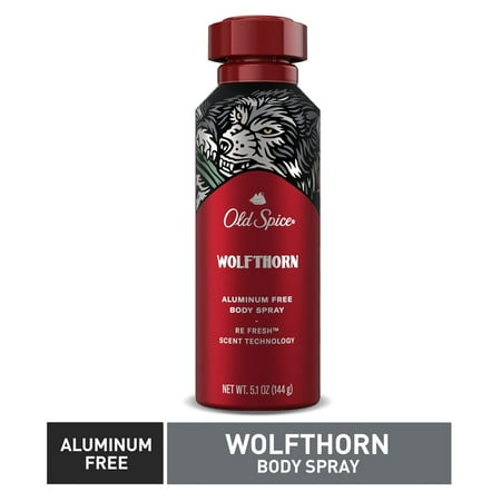 Old Spice Aluminum Free Body Spray for Men, Wolfthorn (Pack of 4)