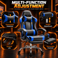 thumbnail image 5 of Ergonomic Gaming Chair with Footrest, High Back PU Leather Computer Video Game Desk Chair with Lumbar Support and Headrest, Reclining Swivel Executive Office Chair, 5 of 8