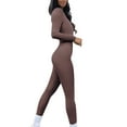 thumbnail image 2 of Women Yoga Jumpsuits Workout Ribbed Long Sleeve Sport Jumpsuits, 2 of 7