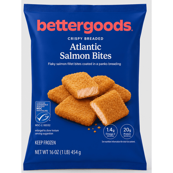 bettergoods Crispy Breaded Atlantic Salmon Bites, 16 oz