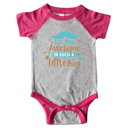 

Inktastic All This Awesome In Such A Little Boy - Blue Brown Gift Baby Boy Bodysuit
