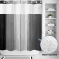 thumbnail image 2 of No Hook Shower Curtain, Black Gray Ombre Shower Curtains for Bathroom with See Through Top Window, Vintage Country Wooden Waterproof & Washable Bath Curtain 66"x72", 2 of 9