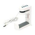 thumbnail image 1 of sweethay Soporte para auriculares Gancho para colgar Auriculares para juegos Soporte de almacenamiento para pantalla Soporte ajustable para Cables de audio/vídeo Blanco/4 salidas USB, 1 of 6