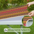 thumbnail image 6 of Washable Fabric Boho Floral Pattern Table Cover with Elastic Hem for Decor Use, 6 of 6