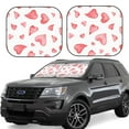 thumbnail image 2 of Uemuo Pink Hearts Printed 2 PCS Car Windshield Sun Shade, Auto Sun Heat and UV Rays Blocker, Foldable Automotive Front Window Sunshade Protector, 2 of 7