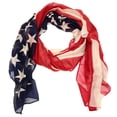 thumbnail image 2 of USA American Flag Scarf Beach Wrap Soft Lightweight 72" X 36" Navy Red Tan, 2 of 4