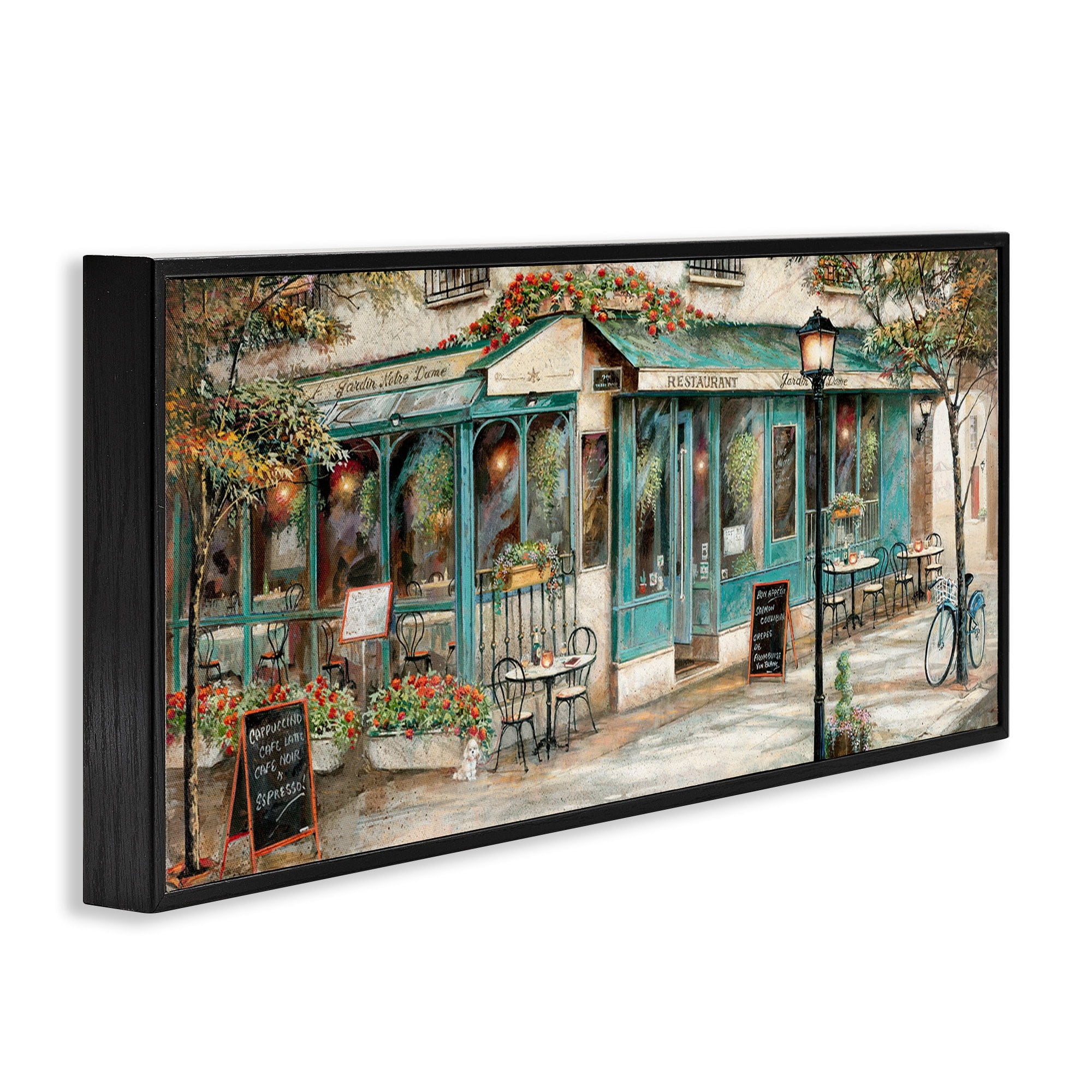 Stupell Indtries European City Streets Traditional Restaurant Architecture Sidewalk Scene,24 x 10,Design by Ruane Manning
