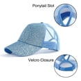 thumbnail image 3 of TOPTIE Glitter Ponytail Hat High Bun Mesh back Baseball Cap-Gold, 3 of 7