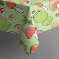 thumbnail image 4 of Red Mushroom Frog Green Pattern Rectangle Tablecloth 60"x120",Waterproof Polyester Rectangle Table Cloth, Wipeable Spillproof Polyester Tablecloth for Dining, Camping, Indoor and Outdoor, 4 of 6