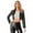 Black, variant on Women's PU Leather Solid Open Front Casual Cropped Jacket Long Sleeve Moto Biker Coat Red M