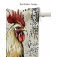 thumbnail image 5 of Black White Vintage Rooster Kitchen Valances for Windows Farmhouse Linen Window Valance Curtain for Living Room Window Treatment Watercolor Farmhouse Animals Valance Rod Pocket Topper, 42 x 12 Inch, 5 of 6