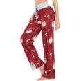 thumbnail image 3 of Women's Pajama Pants, Casual Pajama Bottoms Drawstring Lounge Pants Wide Leg, 3 of 7