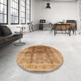 thumbnail image 4 of Ahgly Company Machine Washable Indoor Square Industrial Modern Yellow Orange or Orange Yellow Orange Area Rugs, 8' Square, 4 of 7