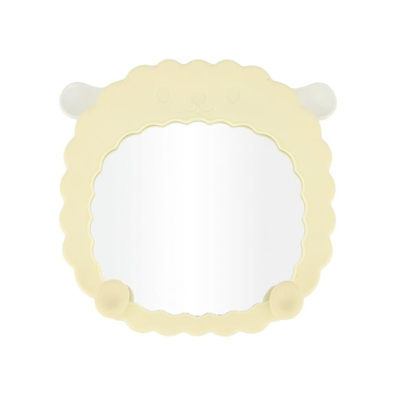 1 Pc Women Cute Sheep Shape Desktop Cosmetic Mirror for Business Travel Yellow Plastic Silver Mirror