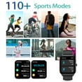 thumbnail image 4 of Mens Womens Smart Watch for Android and iPhone, 1.85-inch Fitness Trackers with 110+ Sports Modes, Bluetooth Answer/Make Calls, IP68 Waterproof, Black, 4 of 7